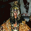 Foxy Pharaoh! Heidi Klum flaunts cleavage and jewel-encrusted face as Cleopatra as she FINALLY gets to celebrate her favourite holiday at postponed Halloween party